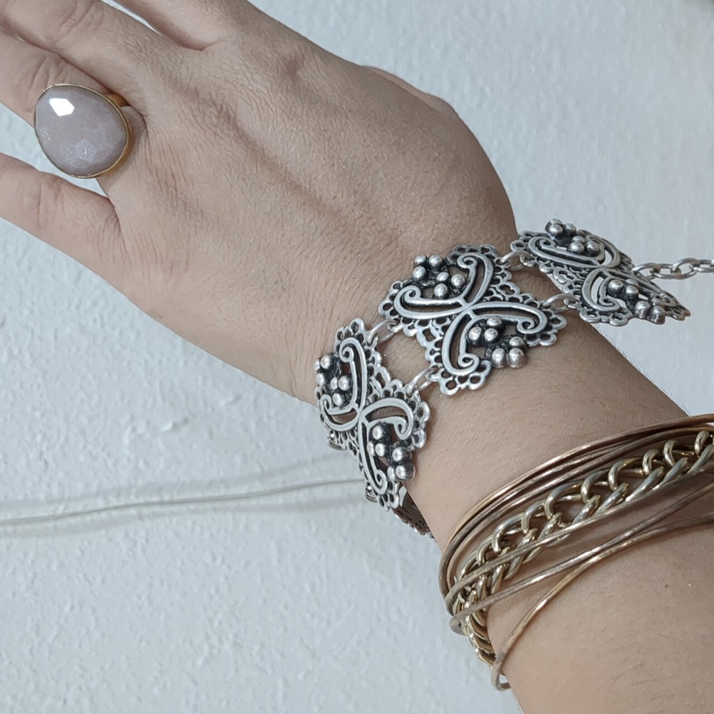 TURKISH Silver Bracelet with Intricate Design